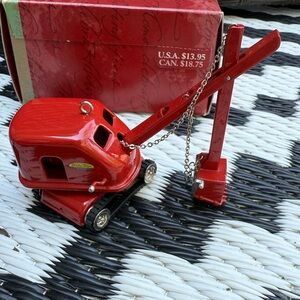 2001 Keepsake Christmas Ornament of 1955 Tonka Steam Shovel in box. Bundle2save